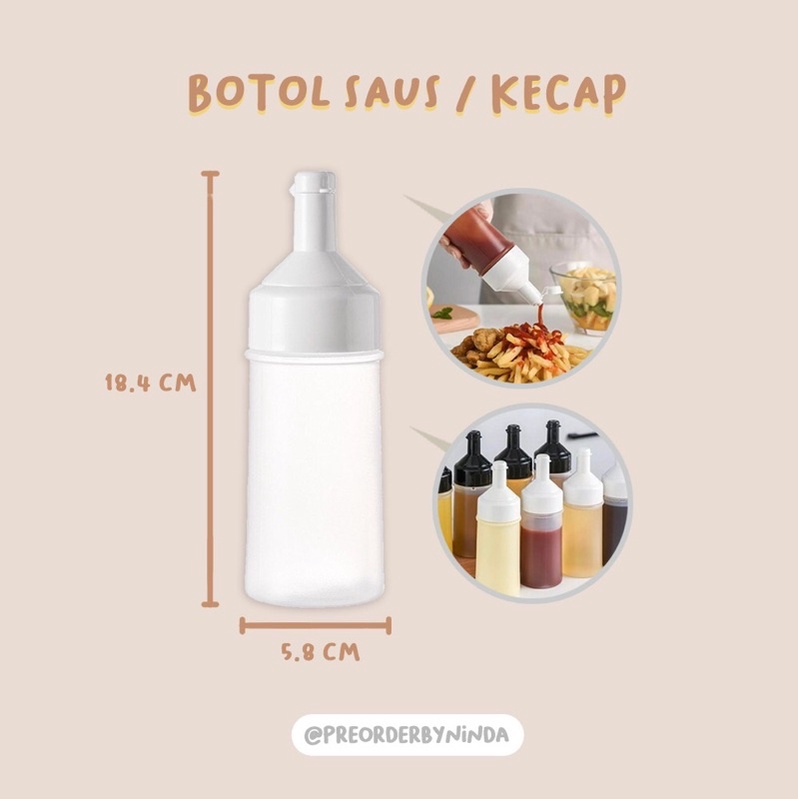 [READY STOCK] Botol Plastik untuk Saus / Kecap / Minyak (WARNA PUTIH)