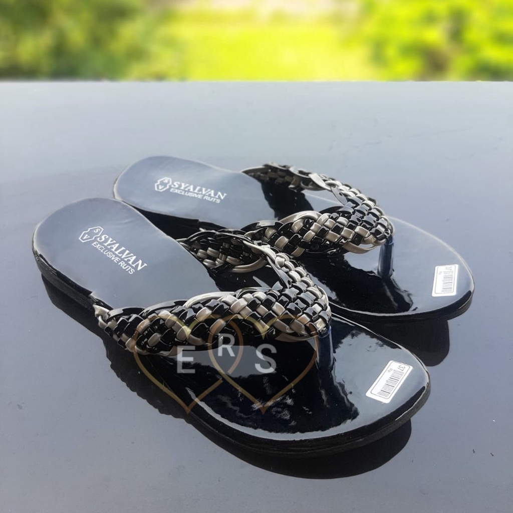 TOKOERS SDPD09 Sandal Wanita Perempuan Sandal Teplek Jepit - Motif Rajut