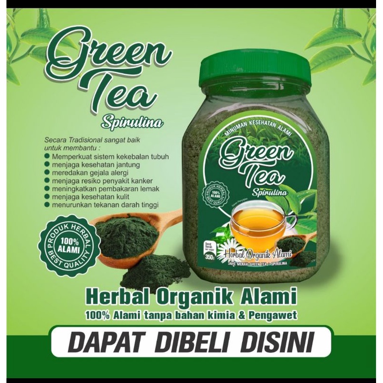 Jahe Merah GREENTEA Spirulina Anugeran kemasan toples 350 gram / Herbal Asli Indonesia