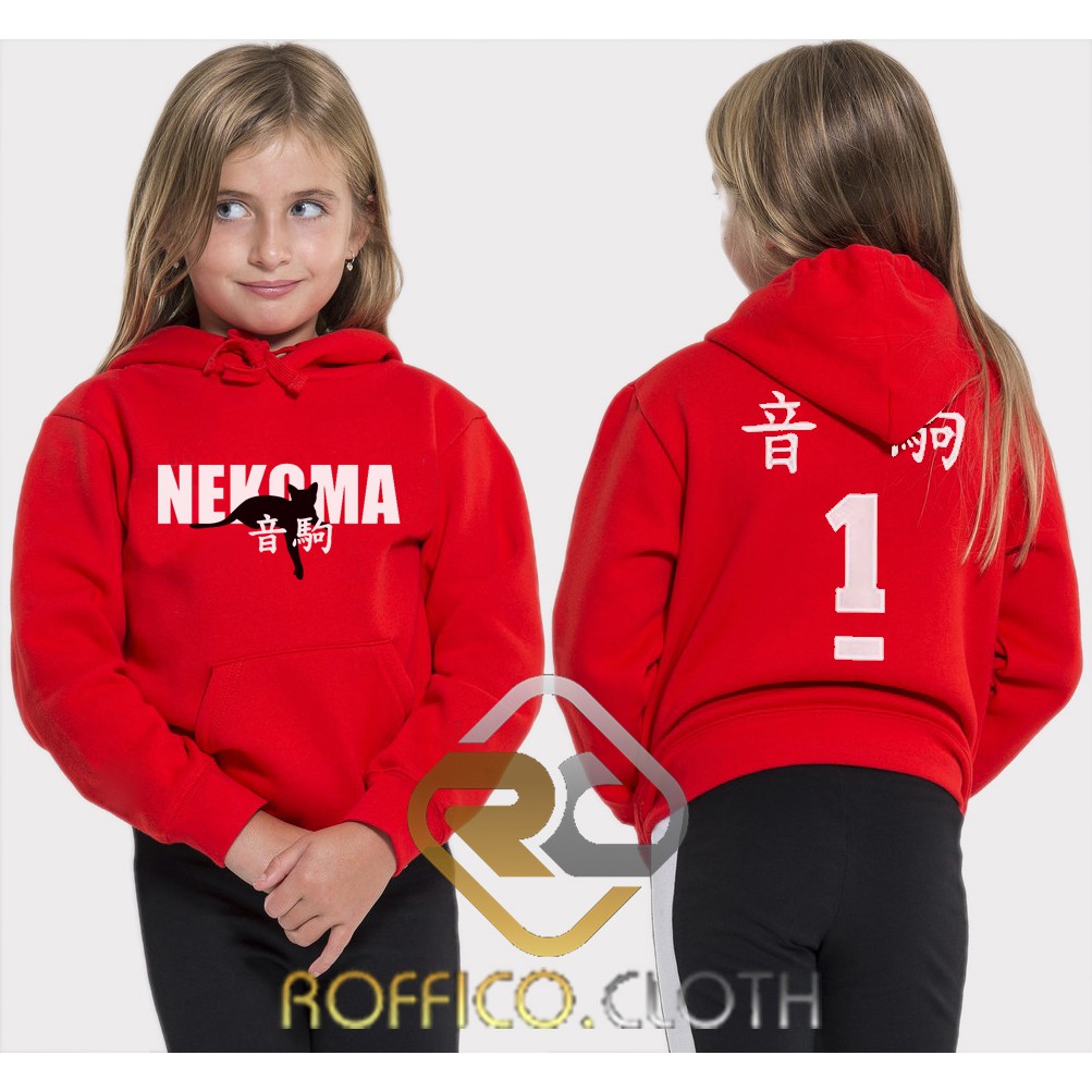 HOODIE JAKET ANAK NEKOMA HIGH HAIKYUU Nekoma High School Tetsuro Kuro Kozume Kenma Volleyball