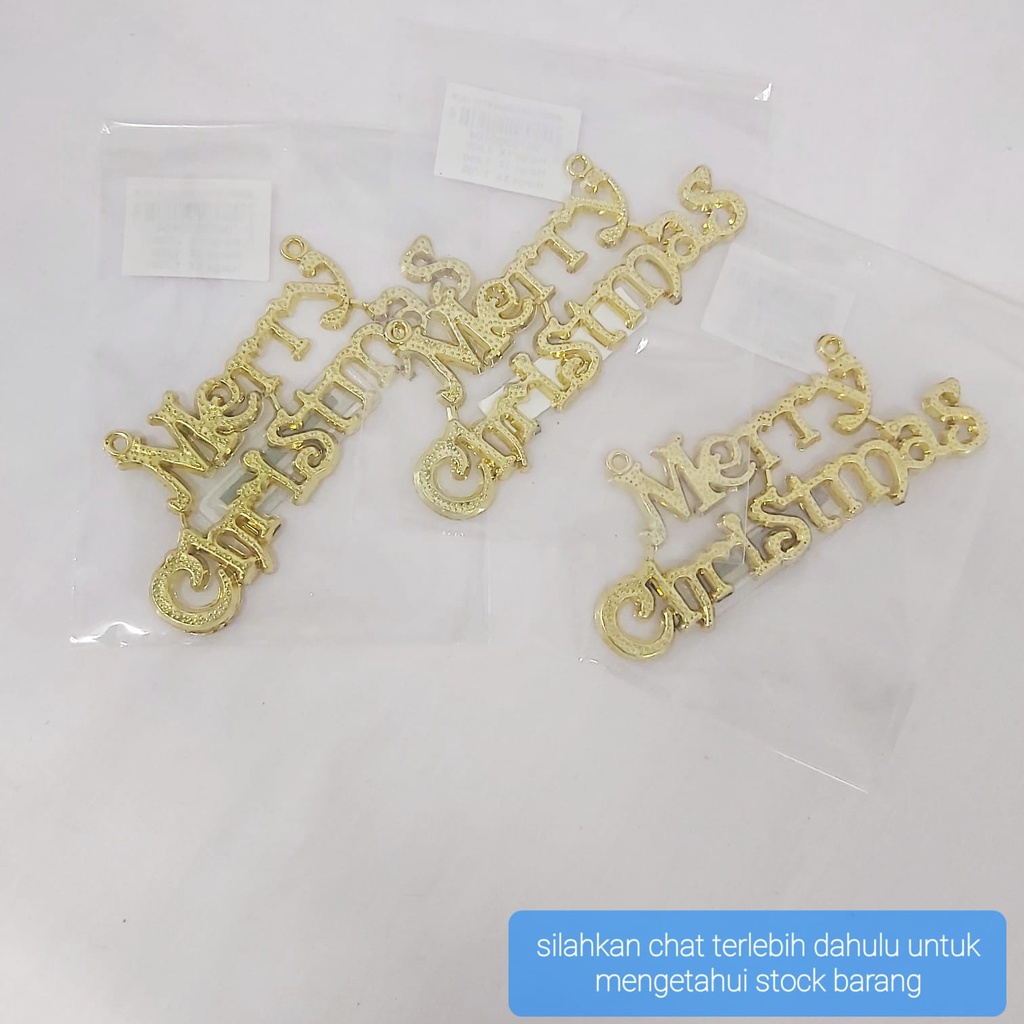 TULISAN MERRY CHRISTMAS PLAST CHRISTMAS HANG TAG NATAL DEKORASI POHON