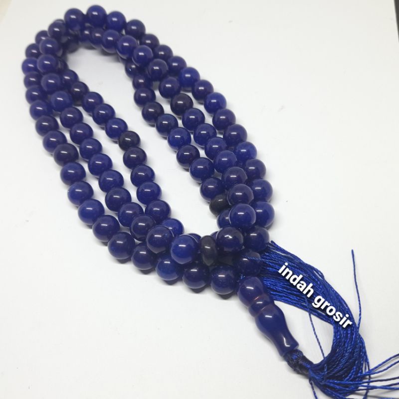 TASBIH 10MM BATU BLUE JADE 99BUTIR NATURAL