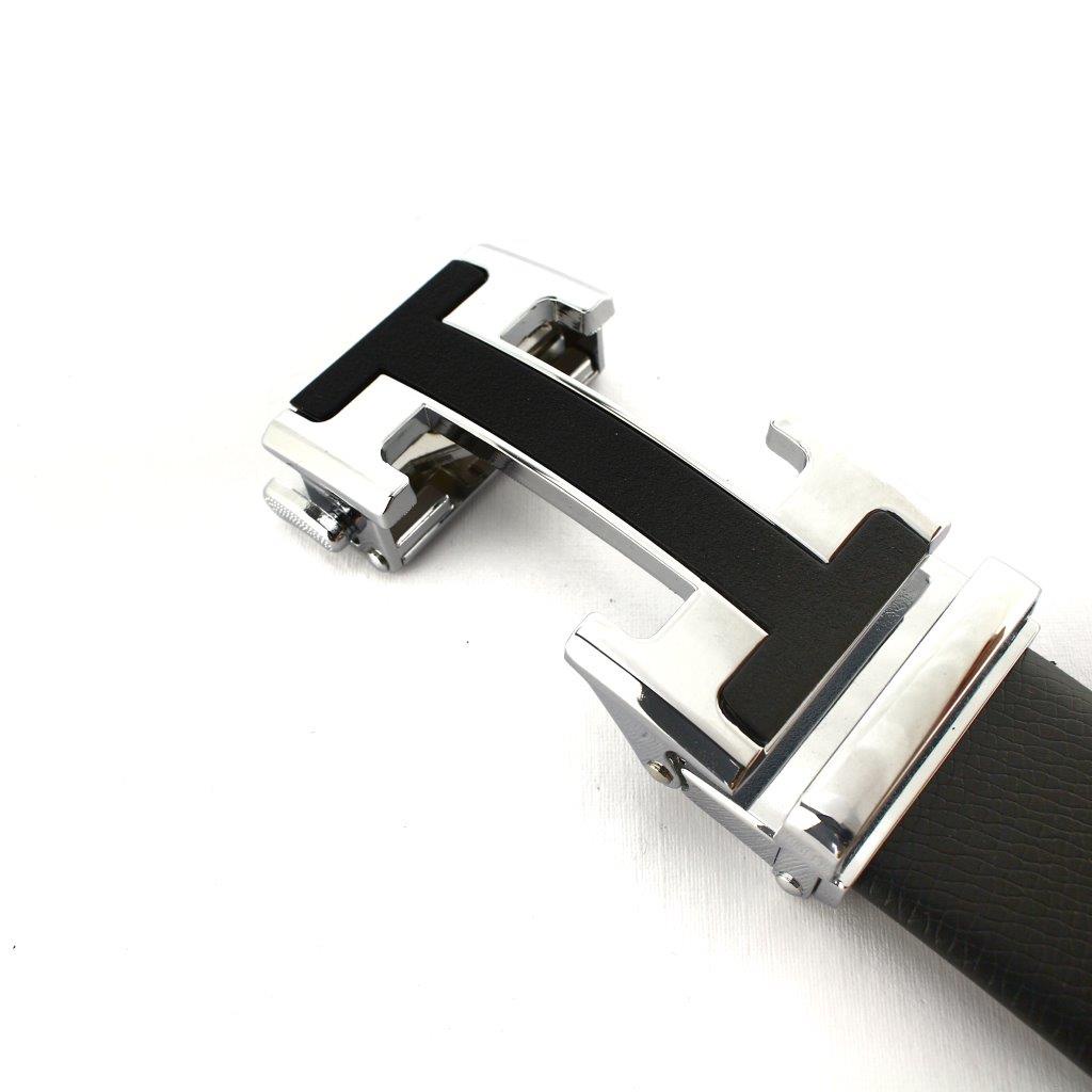 TOKOKOE - Gesper Ikat Pinggang Pria model Rel Ban Pinggang Otomatis Bahan Kulit Jumbo Size - H HZ22 Black