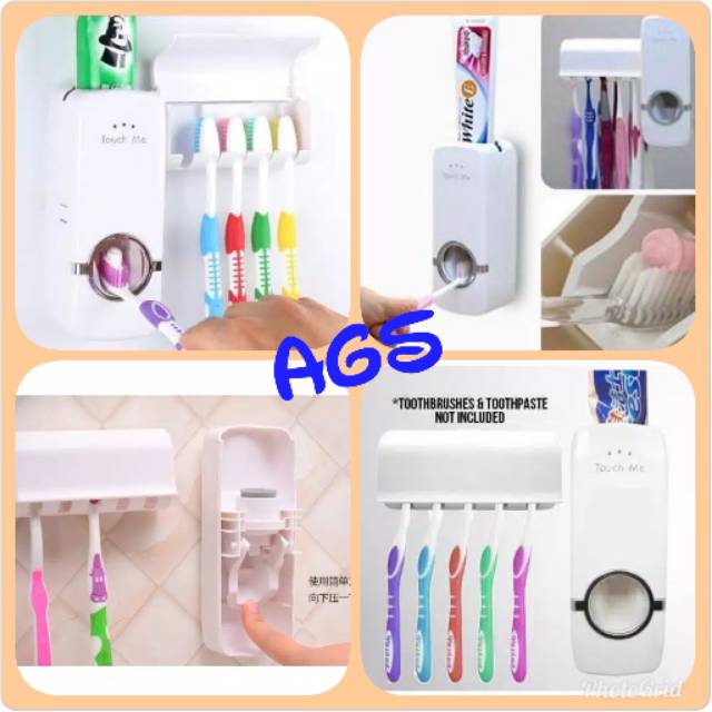 Dispenser Odol/touch Me Tm 200/tempat Sikat Gigi Dan Odol/tooth Paste Dispenser/dispenser Pasta Gigi