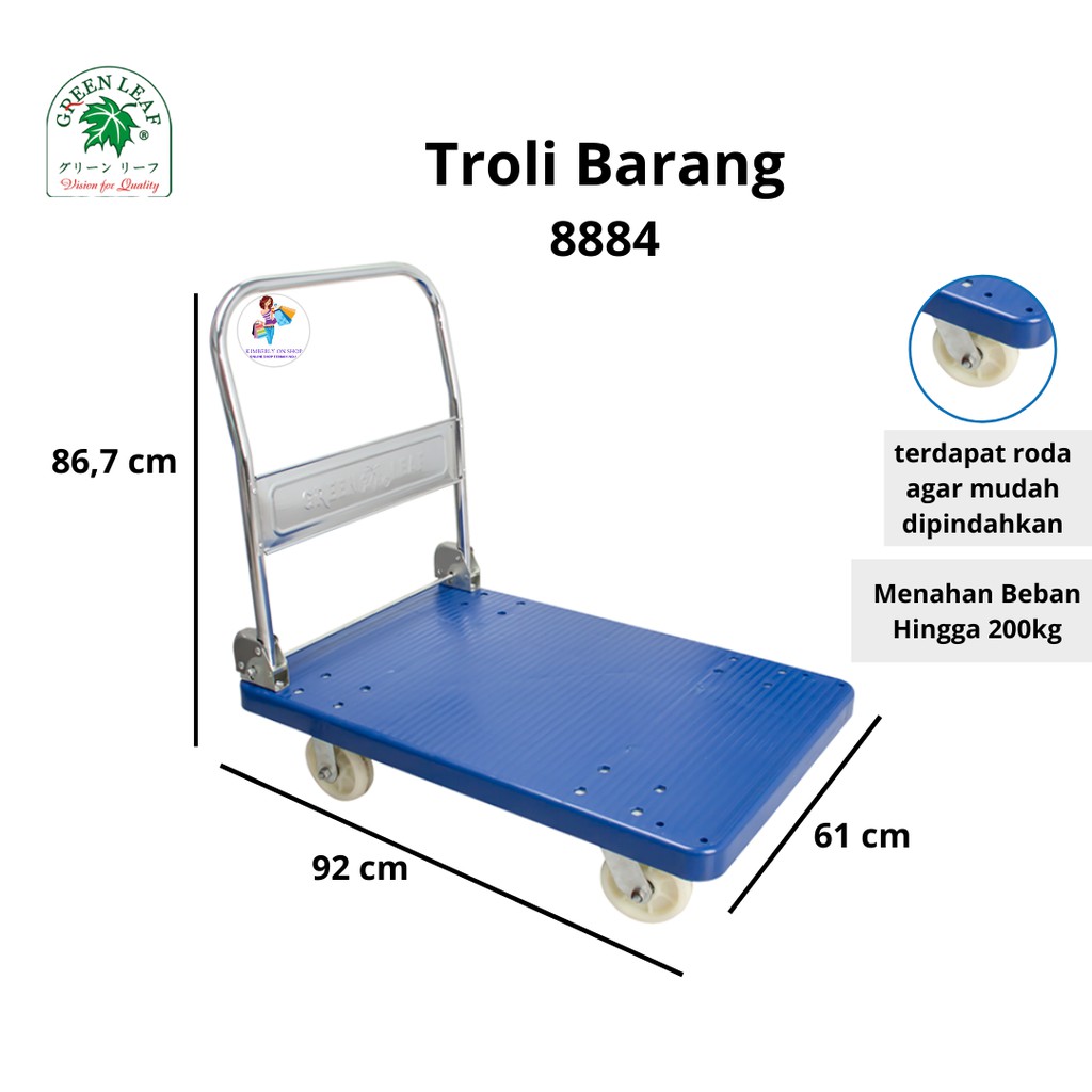 Green Leaf Troli barang / Fourtney Trolley Kapasitas 200 kg 8884