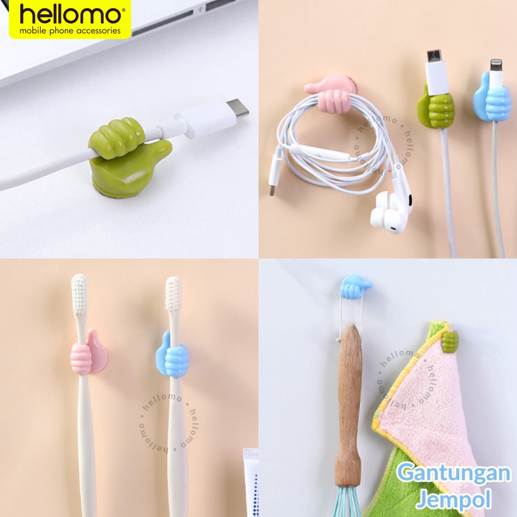 Cable Holder Kait Gantung Klip Kabel Gantungan Clip Mini Bentuk Jempol