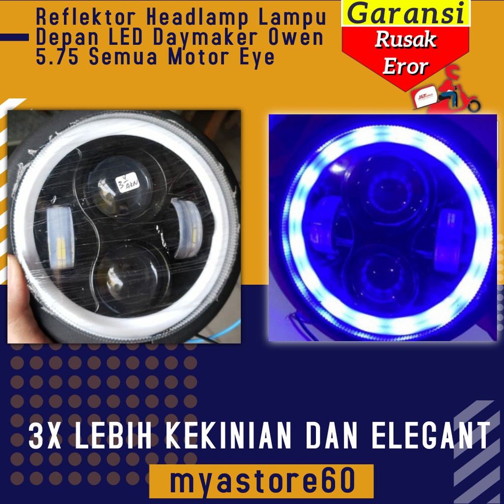 Reflektor Headlamp Lampu Depan LED Daymaker Owen 5.75 Semua Motor Eye Universal