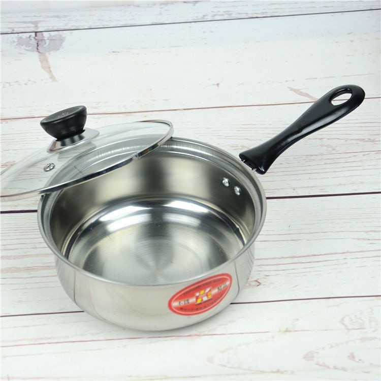 BS392 Panci Susu Milk Pot 18cm Stainless Steel Murah + Tutup Kaca / Panci Masak Mie 18cm