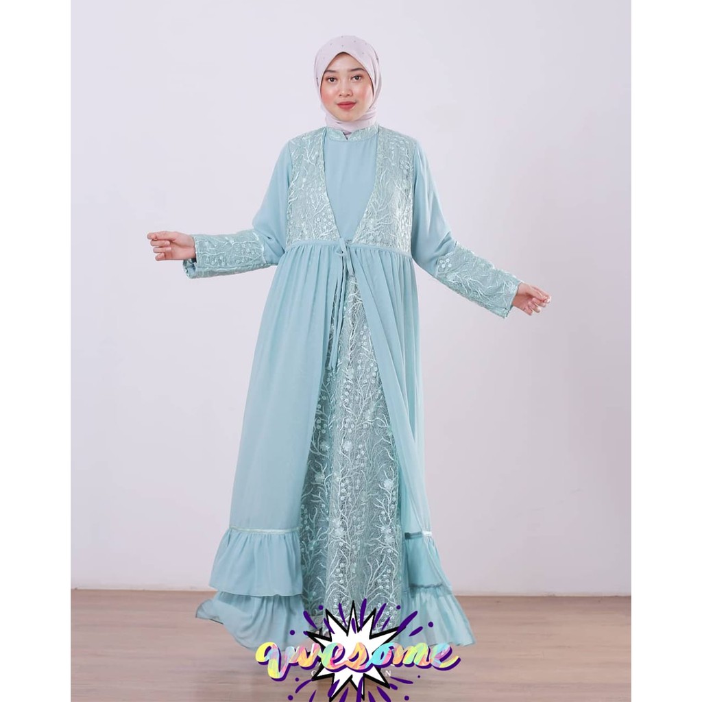 PROMO LONG GAMIS PESTA / LONG GAMIS CERUTI MIX TULLE SPYDER / GAMIS PESTA