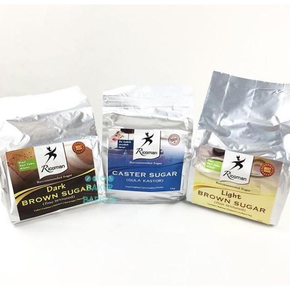 

Ready Ricoman Light Brown Sugar kemasan 1kg Kualitas Terjamin