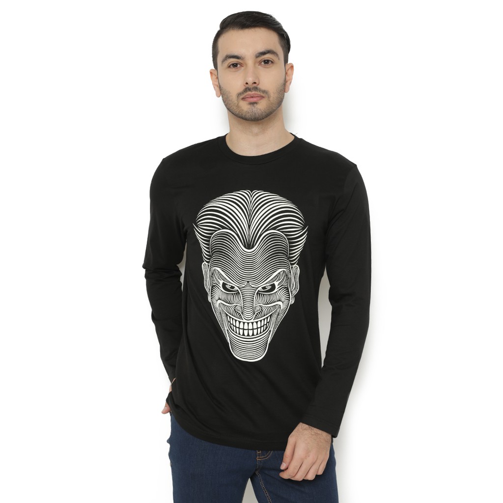 Azura Kaos Pria Lengan Panjang Green G Garis Hitam