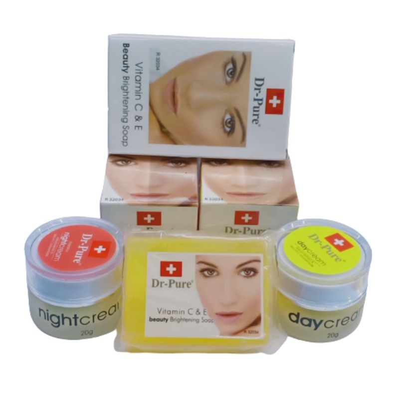 PAKET CREAM DR PURE 3IN1 CREAM ( PISAH ) SIANG &amp; MALAM + SABUN