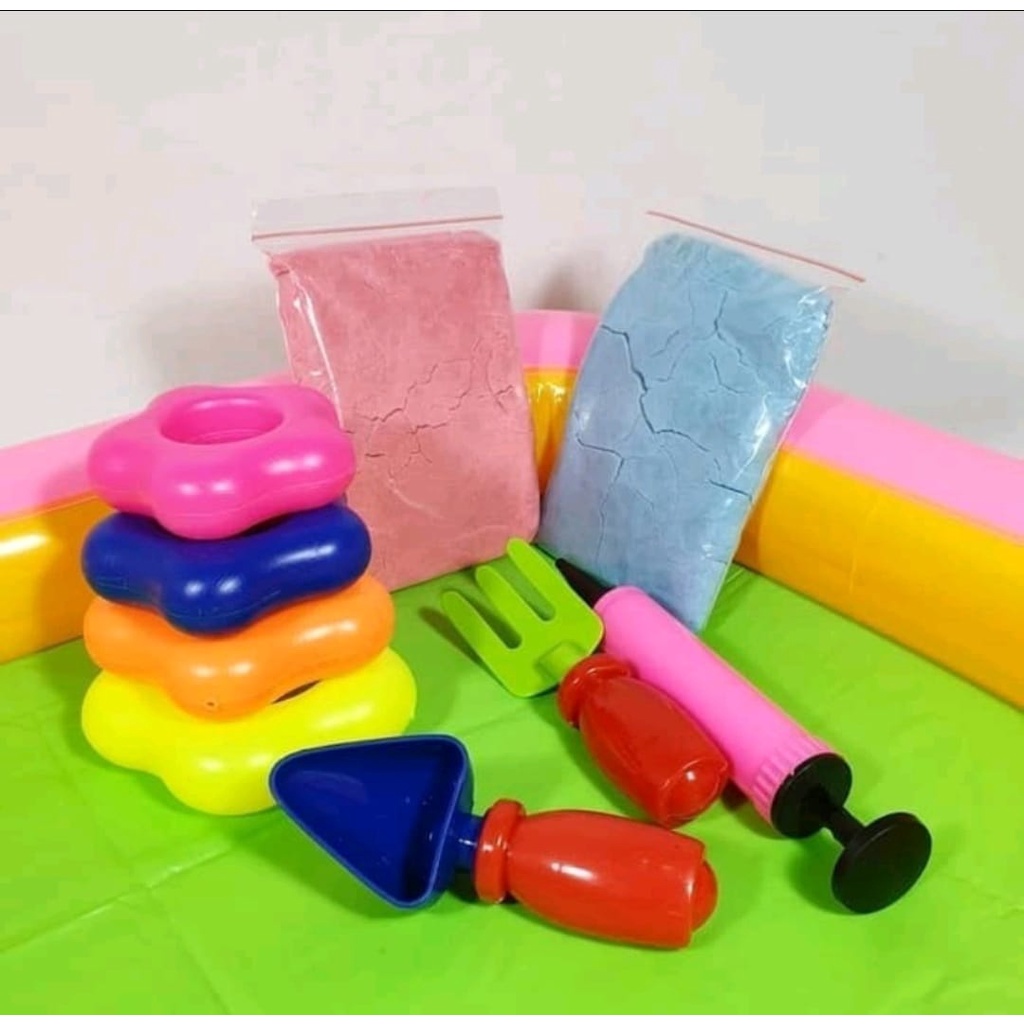 Mainan aktifitas Anak kreatif Edukasi ELASTIC SAND SLIME La Li Sha