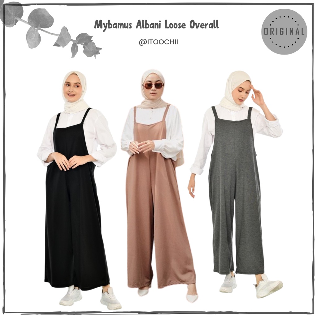 Mybamus Albani Loose Overall Jumpsuit Wanita Baju Kodok Baju Wanita Celana Kulot