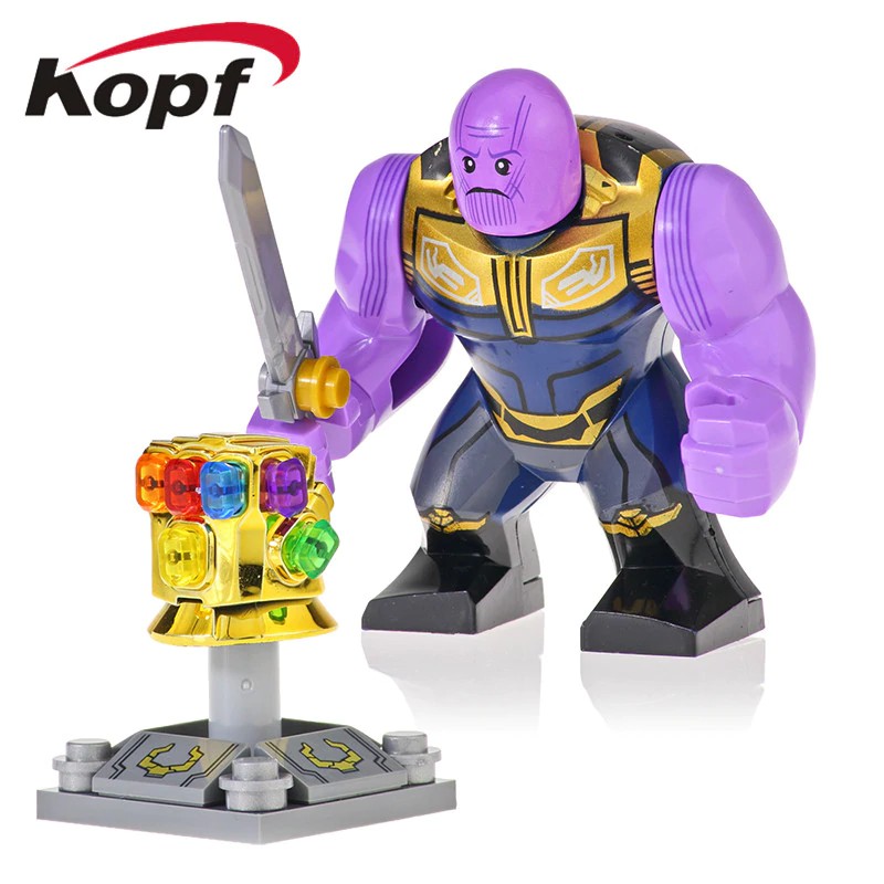 Mainan Lego Anak Single Sale Avenger 4 Chromed Infinity Gauntlet With 24Pcs Power Stones Vision