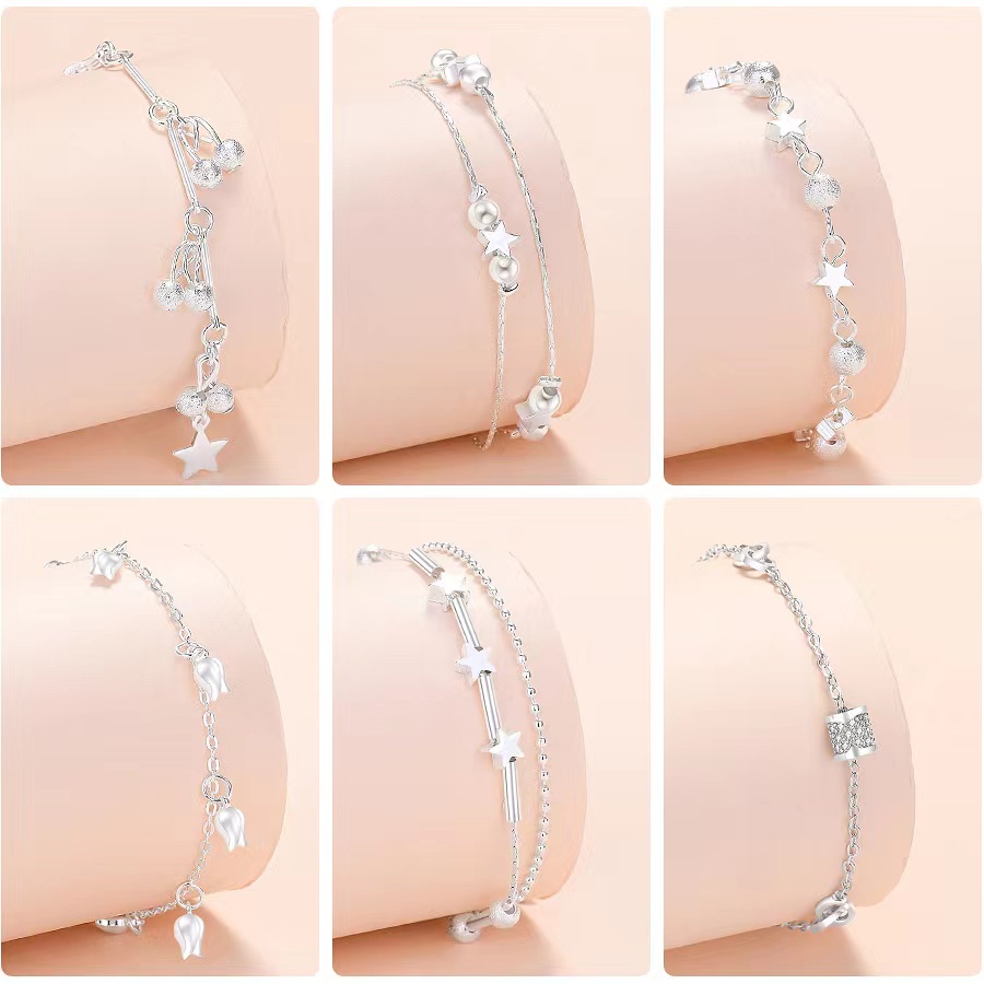 Perhiasan Gelang 925 Silver Model Simple Untuk Wanita