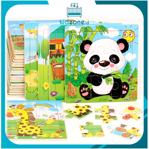 Puzzle Edukasi 9 Kotak / Mainan Edukasi / Puzzle Kayu Anak / Jigsaw Puzzle 9 Pcs