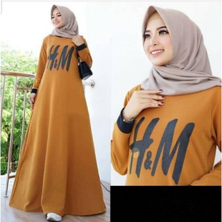 Gamis Kaos Jumbo  Gelatik Baju  Muslimah Lengan Panjang 