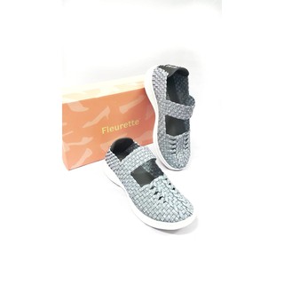 Fleurette Sepatu  Wanita  Rajut  Anyaman 8809 Grey 