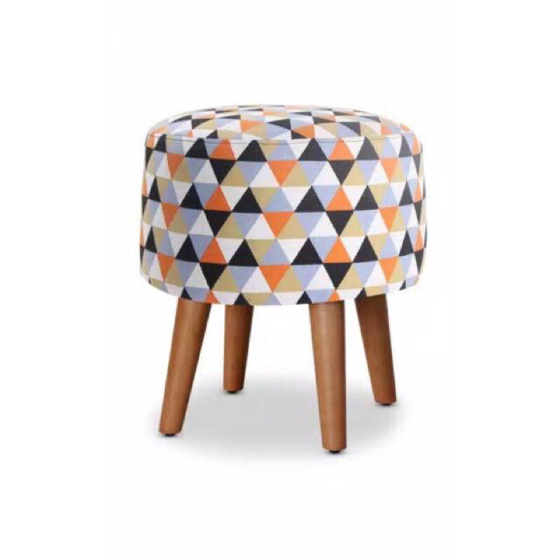 Kursi stool sofa bulat bahan ateja suede, bisa pilih bahan, cocok untuk teras rumah dan ruang tamu