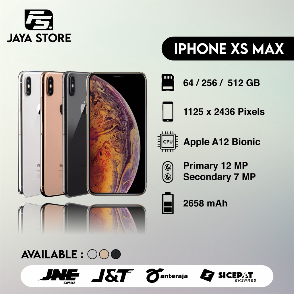 IPHONE XS MAX 64 / 256 / 512 GB FULLSET SECOND ORIGINAL GOOD CONDITION 100 % MULUS EX INTER TERMURAH