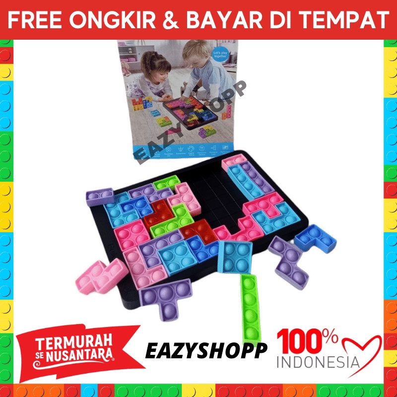 Mainan Puzzle Pop It Balok Tetris Pazzel Pazel Puzle Edukasi Edukatif Anak Game Bermain Puzzel Puzel