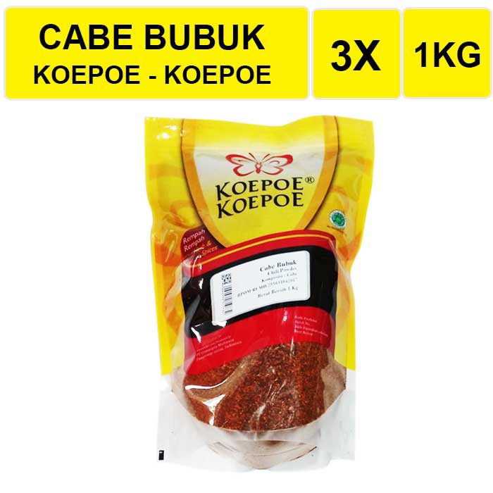 

3 PCS/POUCH CABE BUBUK/CHILI POWDER KOEPOE KOEPOE 1KG