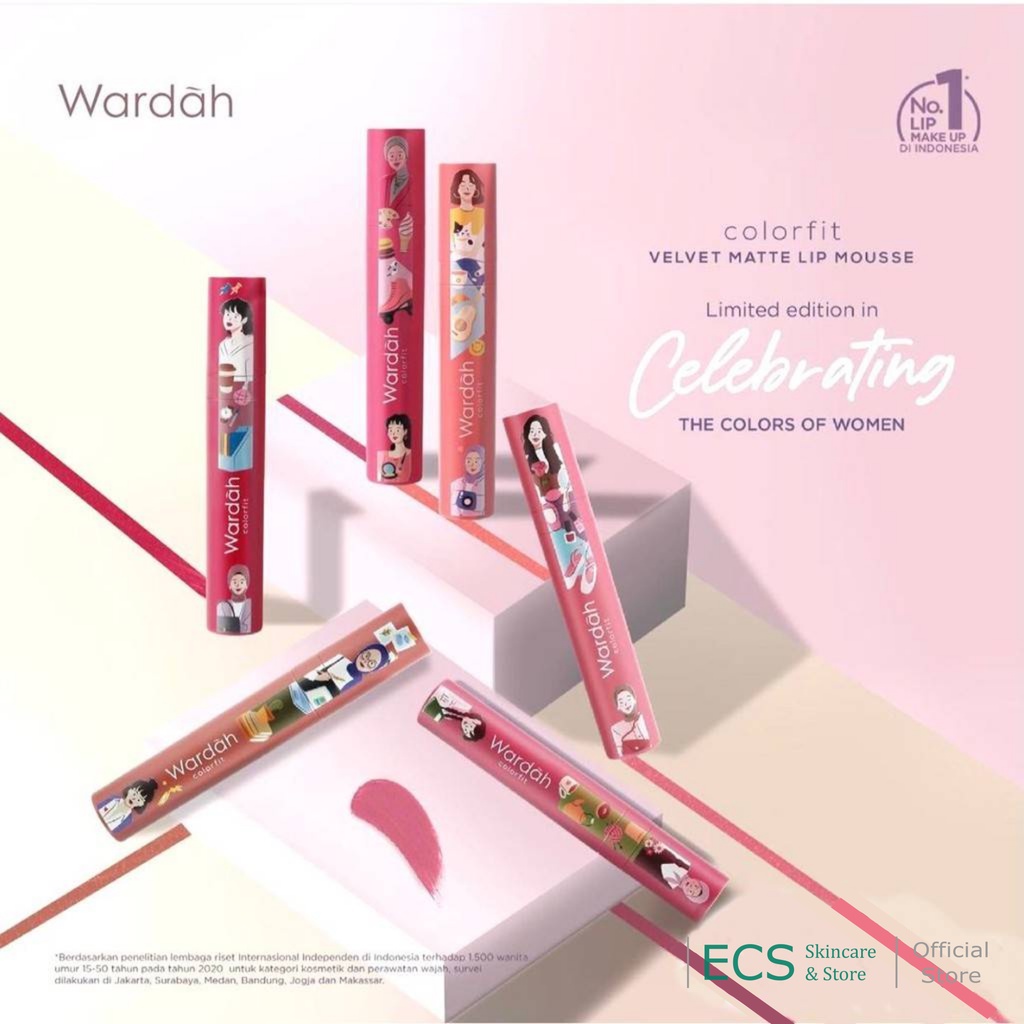 Lipstik Wardah Colorfit Velvet Matte Lip Mousse 4 Gr - Special Edition Women's Day - Nyaman dan Lemb