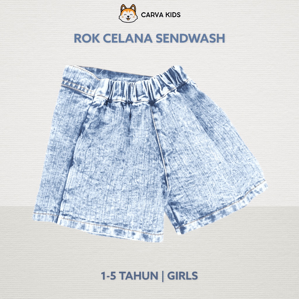 CELANA ROK CARVA JEANS ANAK SENDWASH ICEWASH PEREMPUAN BAYI IMUT LUCU BEST SELLER TERMURAH