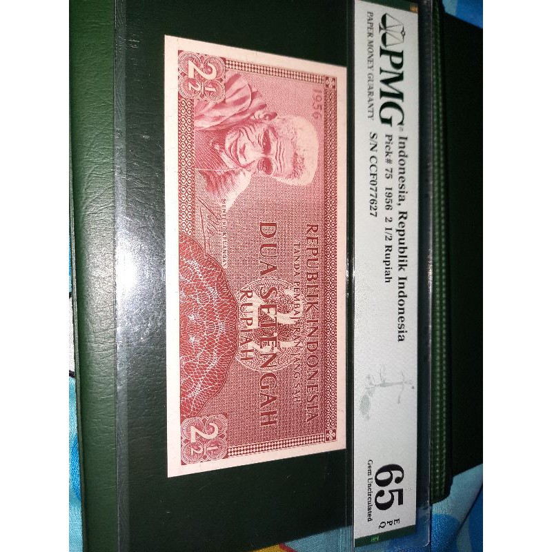 uang kuno 2,5 rupiah 1956 pmg 65 epq