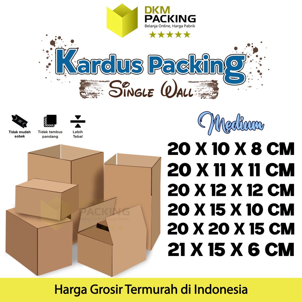

KARDUS KARTON PACKING MEDIUM BOX KOTAK DUS RUSFET SEDANG PACKAGING TEBAL
