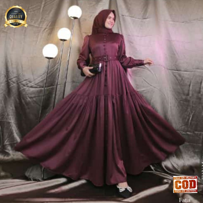 MK Dress Fatia Original by Miss Kami Gamis Wanita Modern Fashion Muslim Terkini Desain Luxury Sangat
