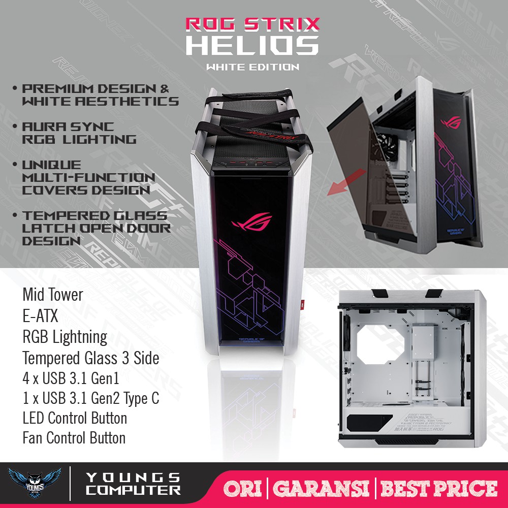 ASUS ROG STRIX HELIOS WHITE EDITION RGB E-ATX GAMING CASE CASING