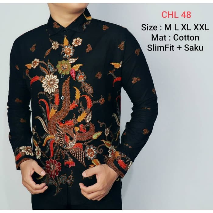 Kemeja Batik Pria Slim Fit Lengan Panjan Batik Pria Solo Origin 6110AT  Slimfit / Fashion Mewah / B