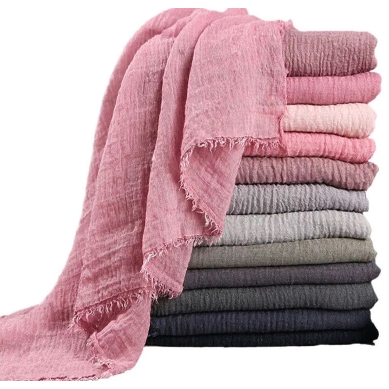 1 PASHMINA CRINKLE / CRINGKLE KUSUT /CRINGKLE RAWIS / HIJAB SHAWL PREMIUM RAWIS negro-3