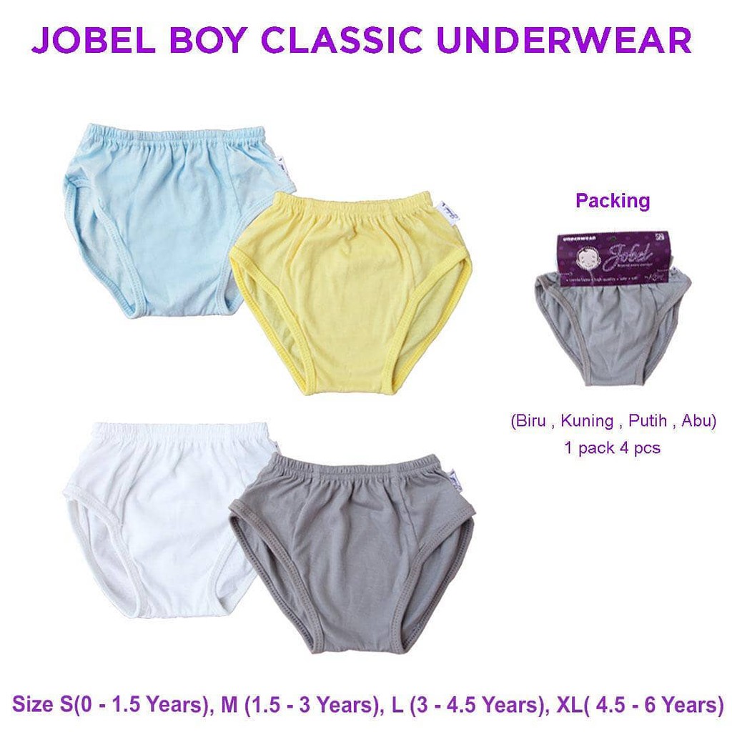 Kazel Jobel Boy Classic Underwear - 4 Pcs CD Celana Dalam