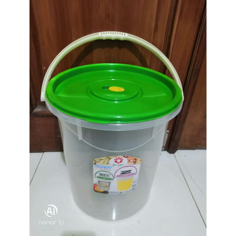 SUNLIFE Toples kerupuk /Tempat Es Buah gagang plastik 16,5 liter, 25 liter handy airtight Container