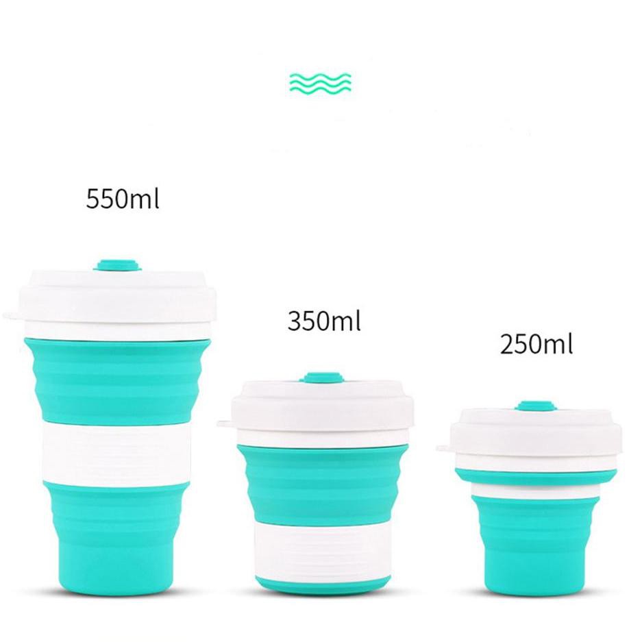 Collapsible Foldable Coffee Cup / Gelas Lipat Tumbler Cup Silicone Multifungsi 550 ML