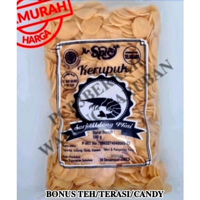 

KERUPUK SARI UDANG MINI 500 GRAM ENAK OLEH2 KHAS CIREBON BONUS TEH/TERASI/CANDY