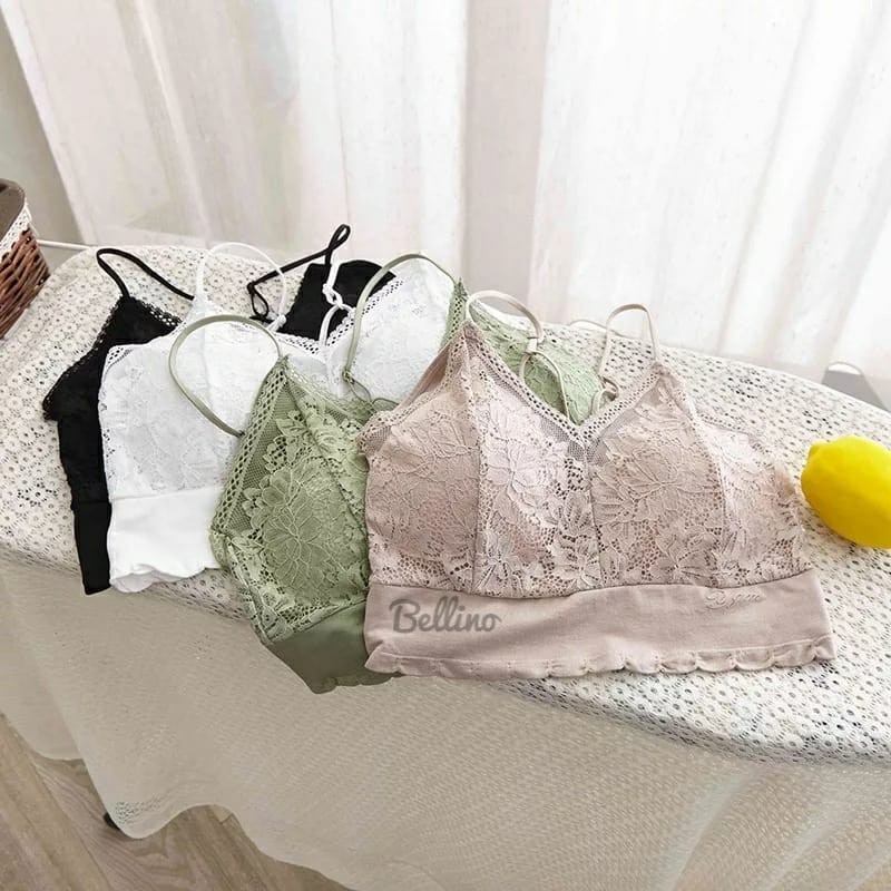 Bralette Lace Renda Pads With Cup Busa Korea Lingerie Sexy Tanpa Kawat Tanpa kait Belakang SYY-3