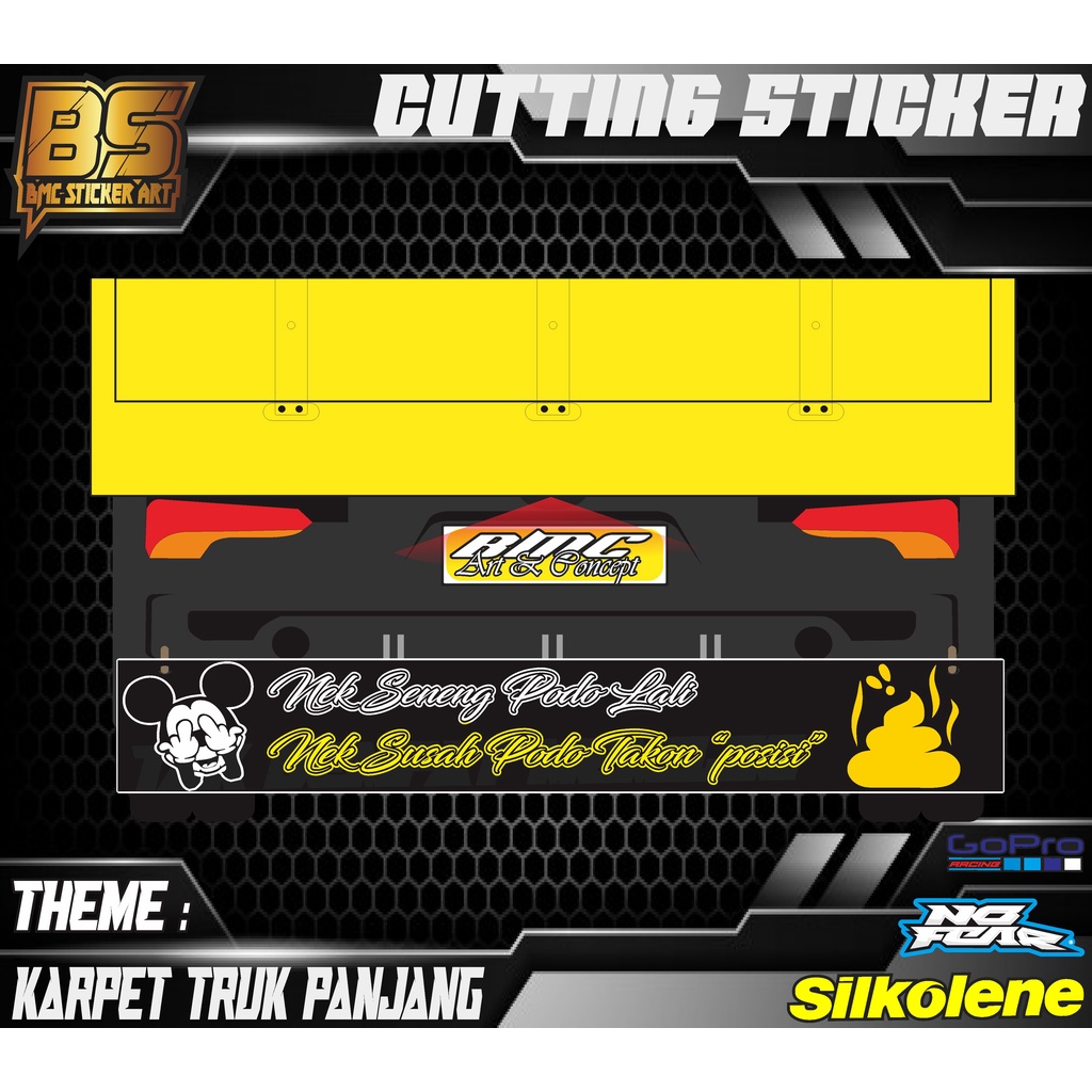 Stiker Cutting Karpet Truk bebas custom desain free (tanpa karet karpet) - Sticker Variasi truck