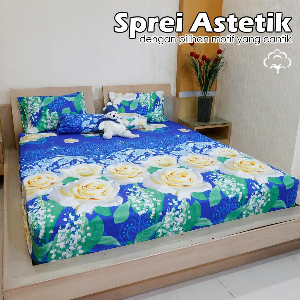 Set Sprei Kasur Queen Bed Size 160x200cm Ujung Karet Bahan Kain TC Premium Perlengkapan Tidur Rumah Tangga Import - CD-3 - 88Blanketstore