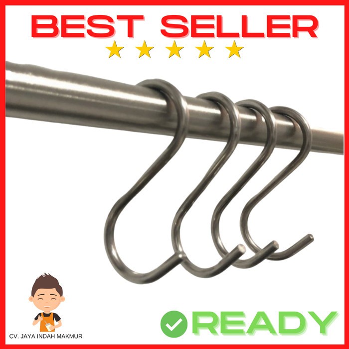 S Hook Kaitan Stainless Steel Gantung Cantolan Panci Gantungan S Tebal