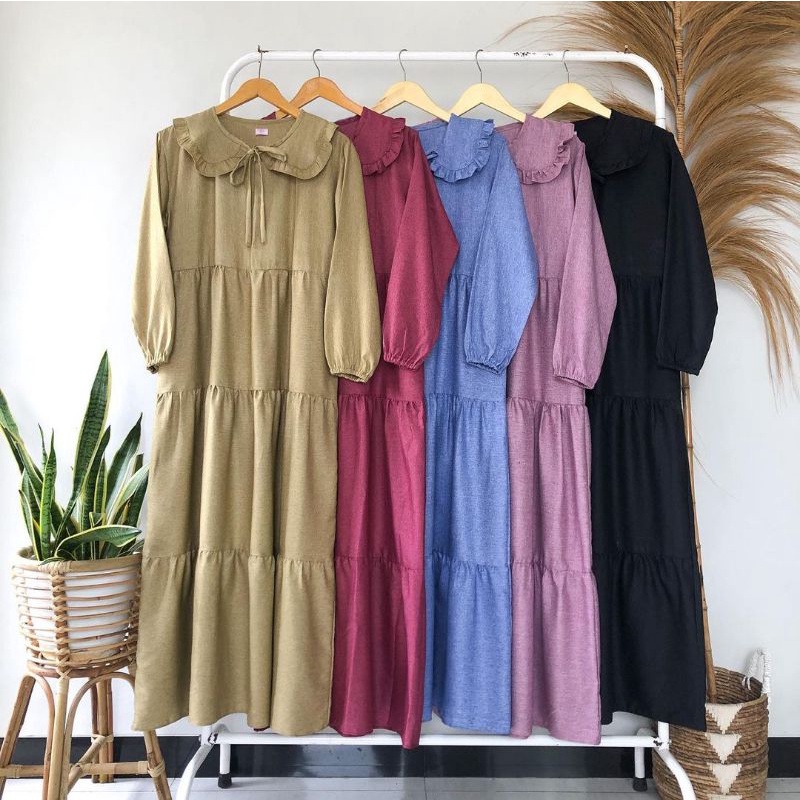 NEINA DRESS GAMIS KATUN MADINA REMPEL / DRESS MUSLIM KATUN MADINAH