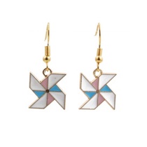 LRC Anting Gantung Fashion Windmill Windmill Panda Dripping Alloy Earrings K83020