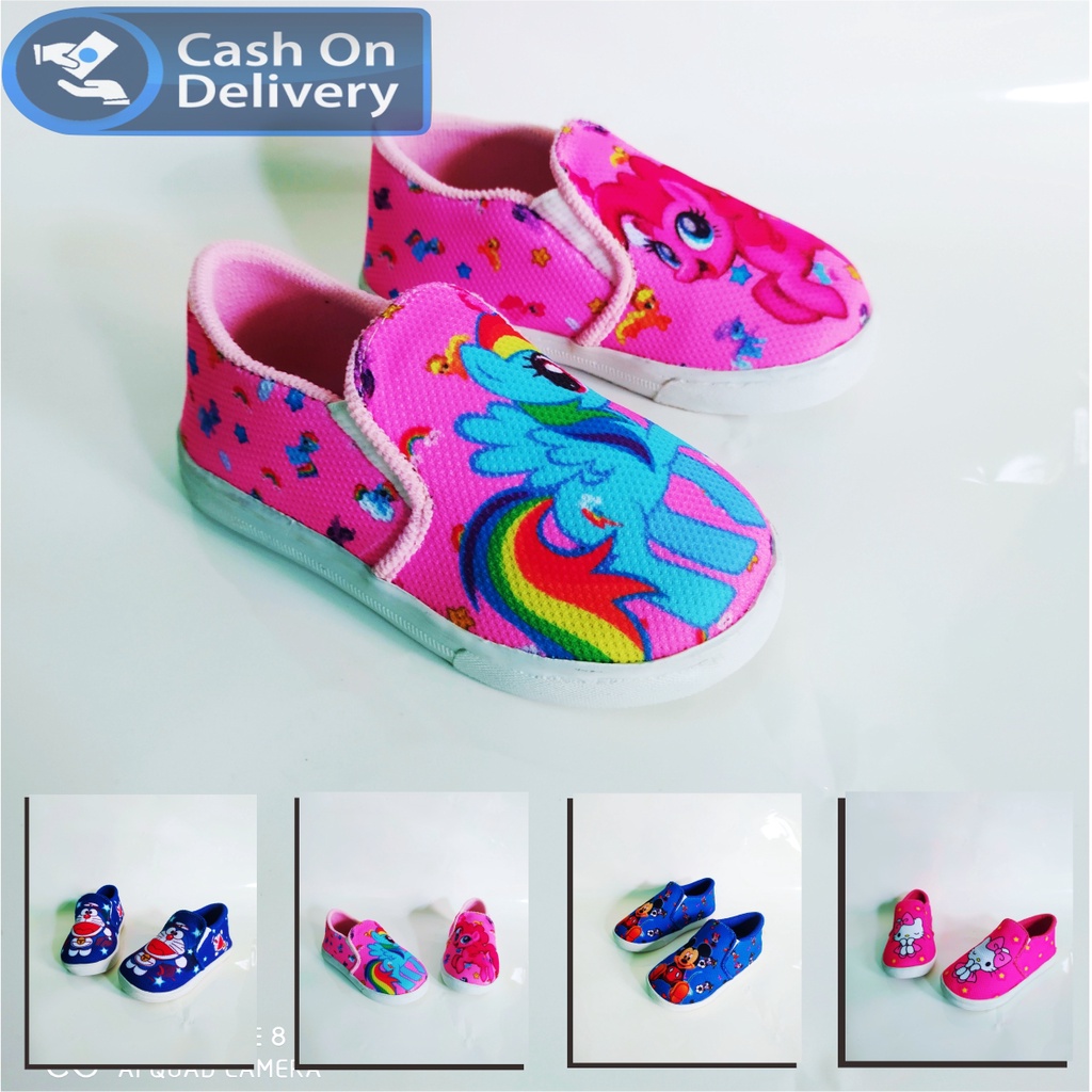 Sepatu Anak slip on KUDA PONI PING PELANGI NEW BISA COD 1-7 THN