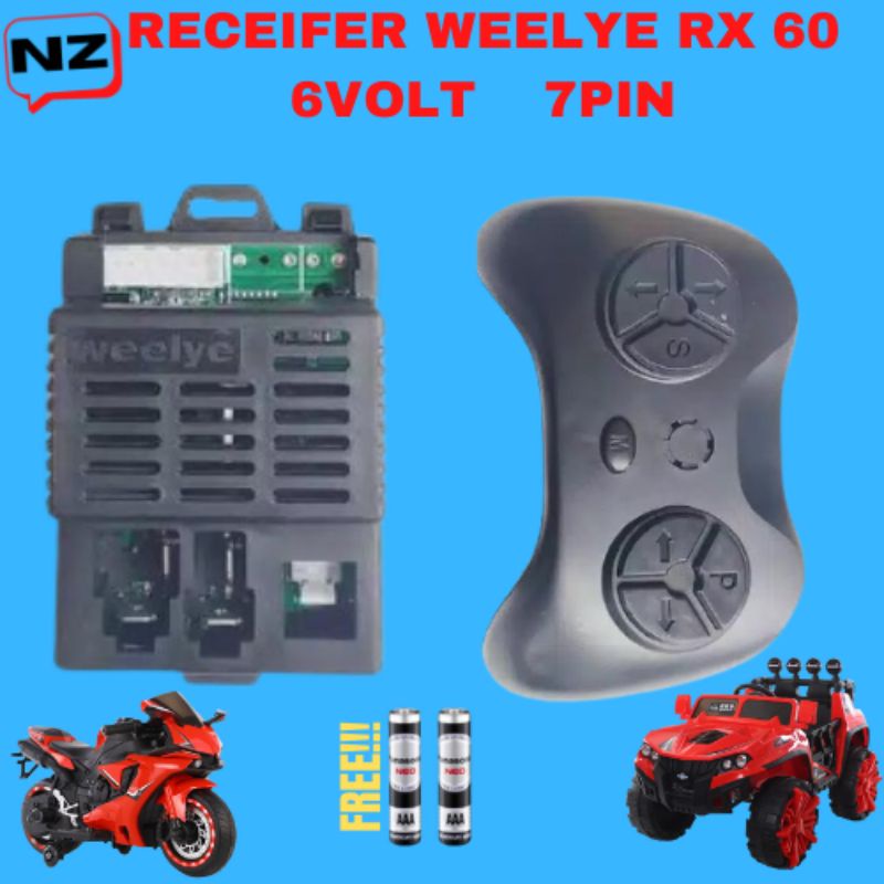 Receiver WEELYE RX 60+ Remot Control  6volt Mobil Mainan Aki PMB M-6869