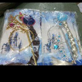 Set Mahkota Anak Cewe Frozen 3in1 / Princess Anna Crown Set COKLAT