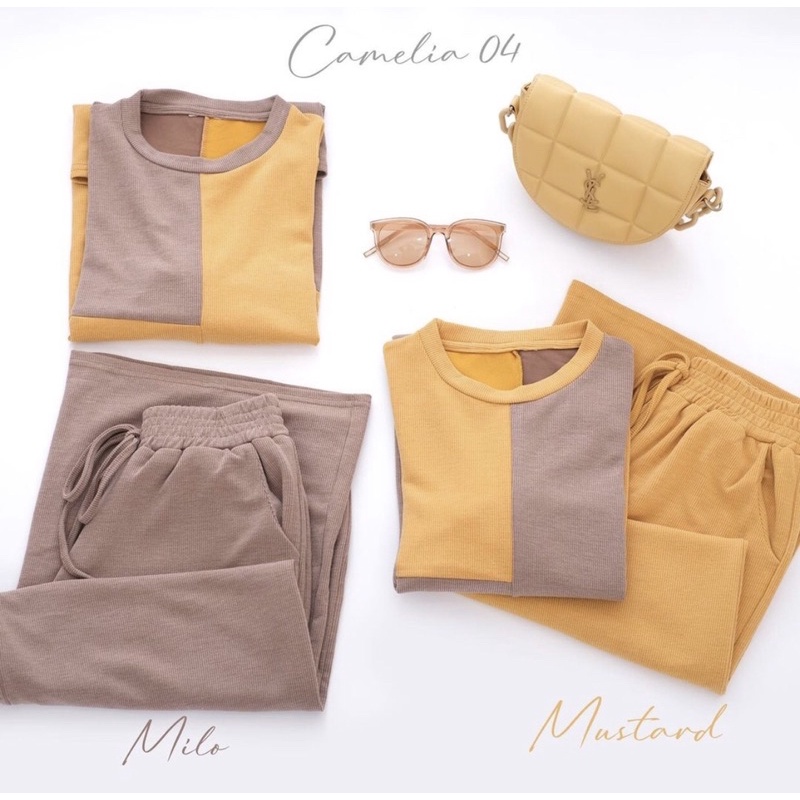 Ounadoutfit CAMELIA 04 oneset knit wanita kekinian premium / setelan knit wanita / oneset knit polos/ setelan celana wanita