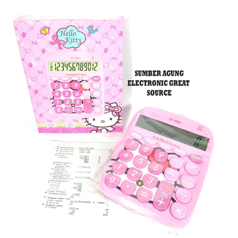

Kalkulator Hello Kitty Pink Hati Cute Calculator Helo Kiti Merk Presic